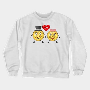 Pizza Couple - Funny Illustration Crewneck Sweatshirt